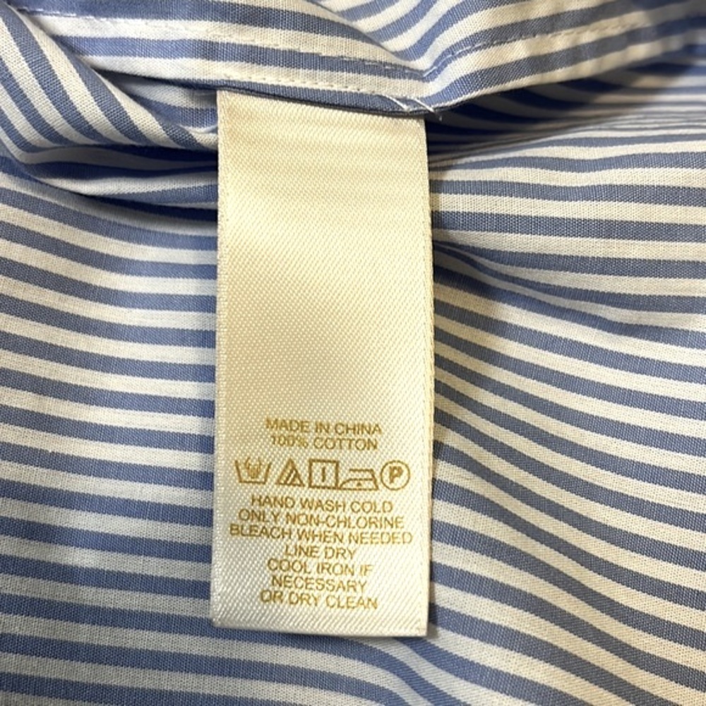 Kate Spade Striped Button Down Shirt, Blue/White, size 10 - Picture 14 of 14